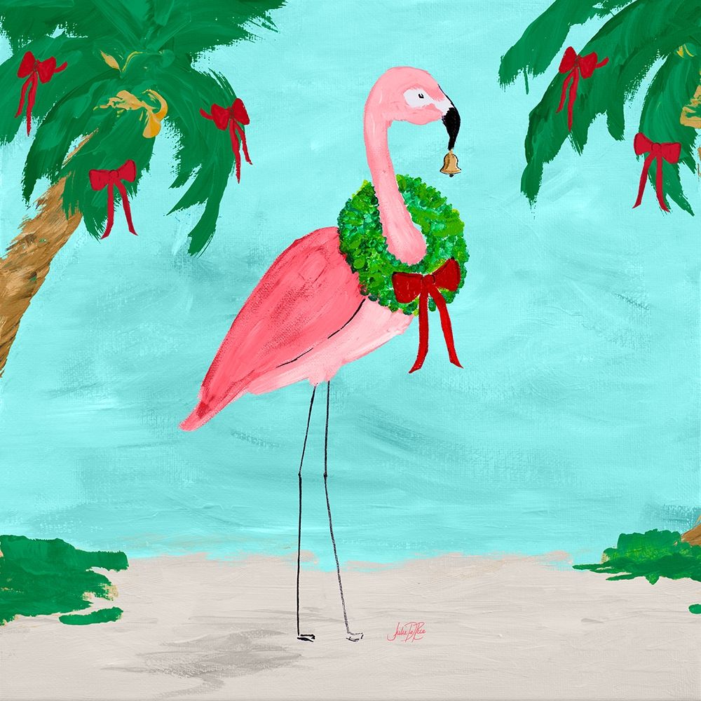 Fa La La La Flamingo Holiday I art print by Julie DeRice for $57.95 CAD