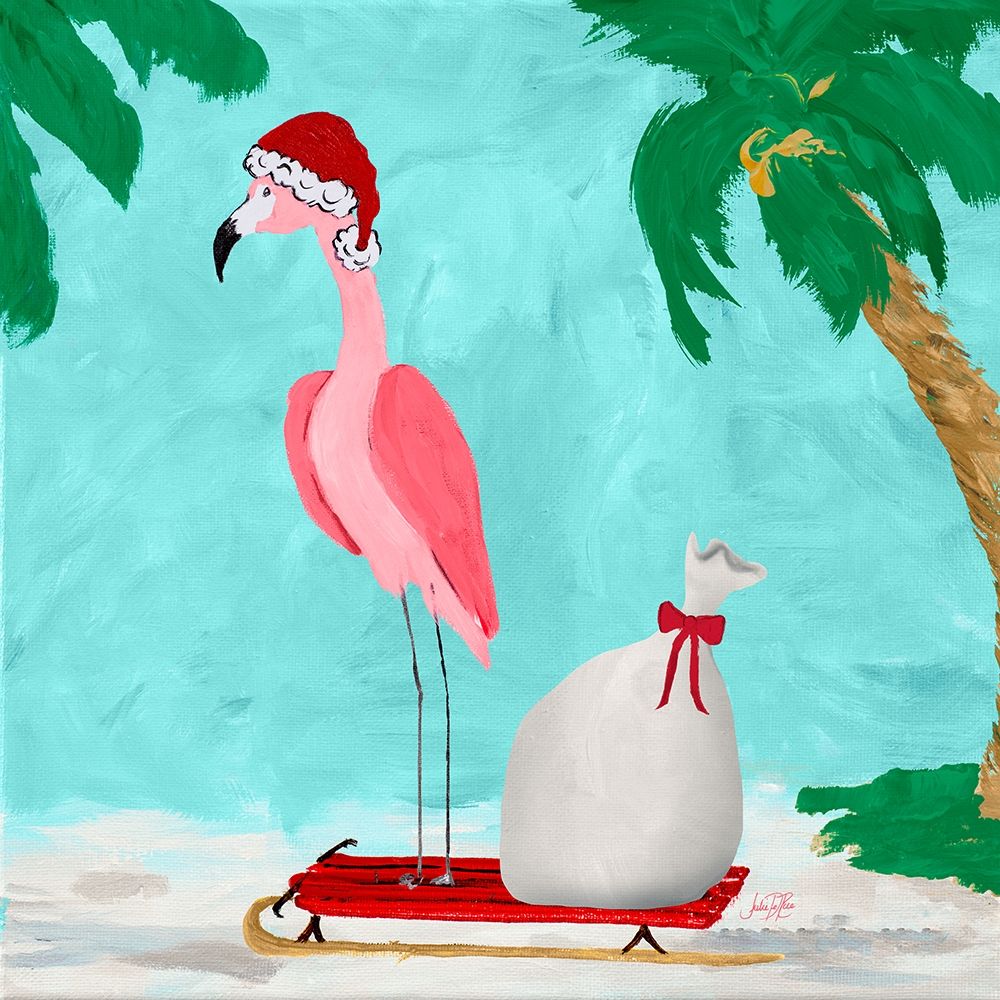 Fa La La La Flamingo Holiday II art print by Julie DeRice for $57.95 CAD