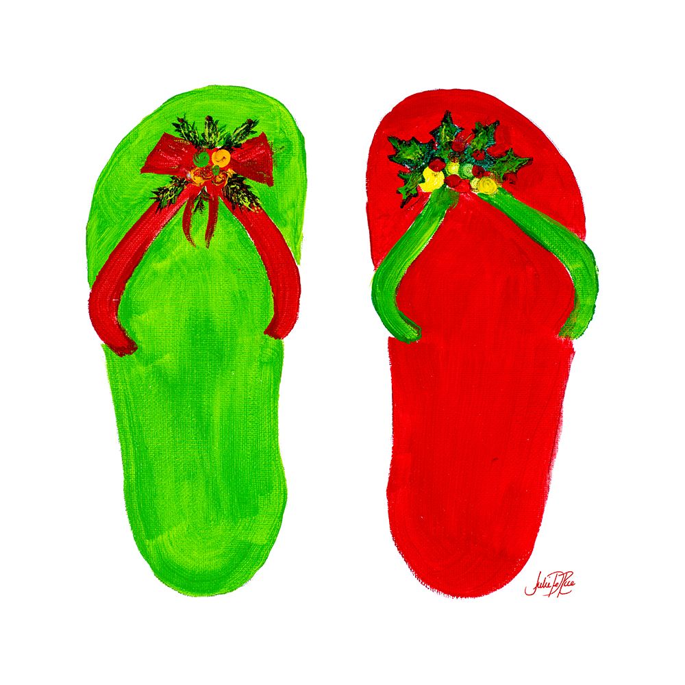 Holiday Flip Flops art print by Julie DeRice for $57.95 CAD