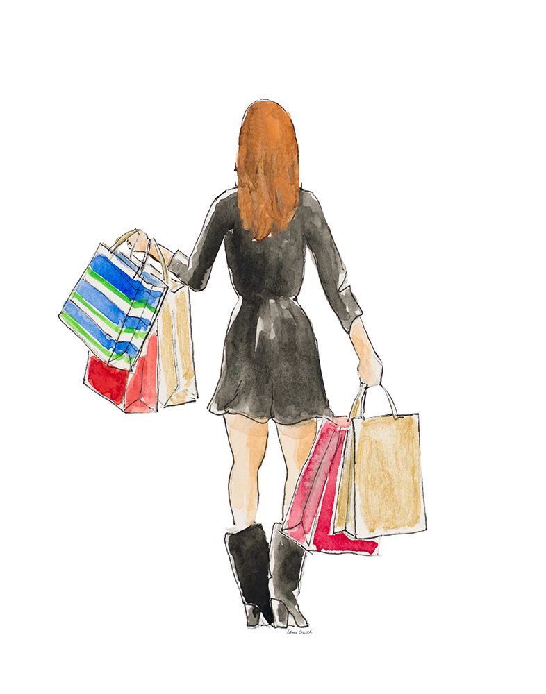 Girl with Shopping Bags art print by Lanie Loreth for $57.95 CAD