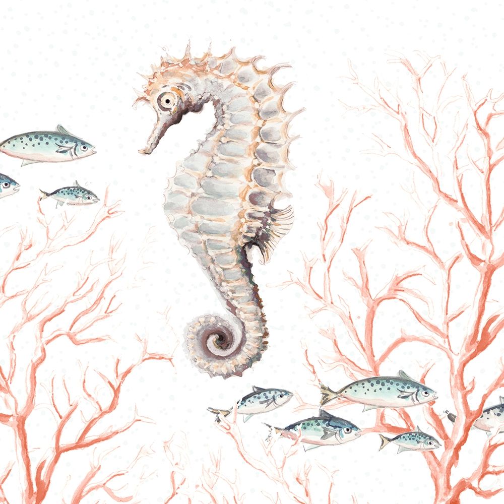 Seahorse On Coral art print by Patricia Pinto for $57.95 CAD