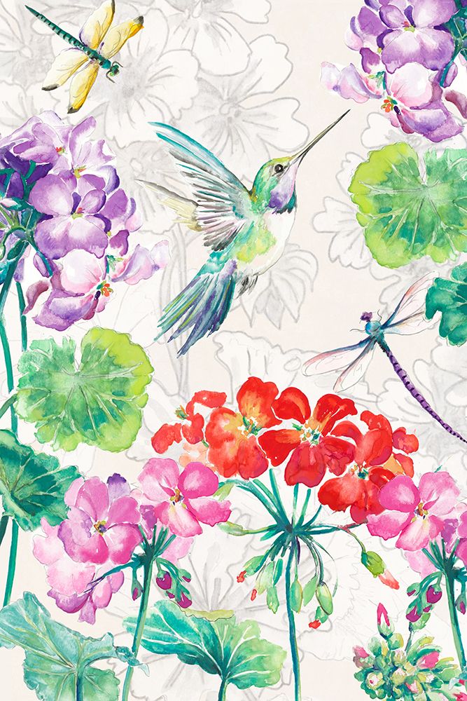 New Hummingbird Garden II art print by Patricia Pinto for $57.95 CAD