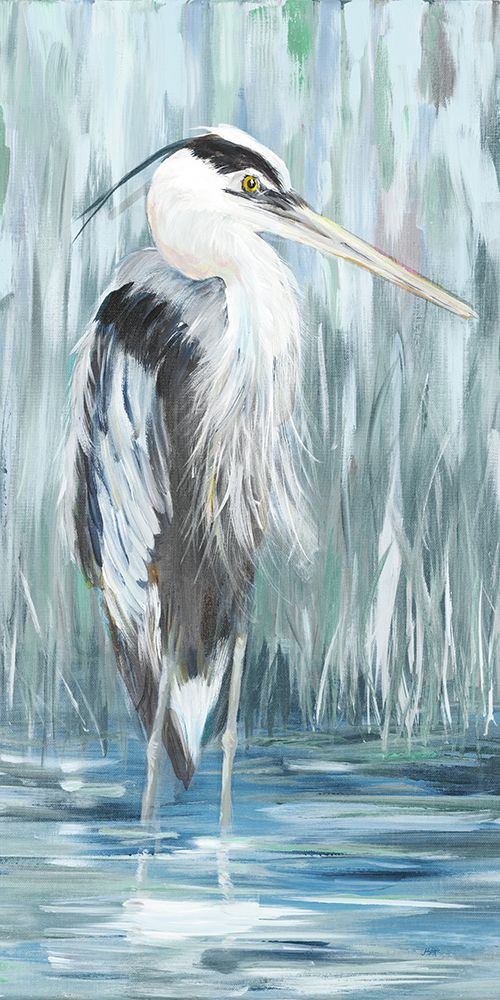 Standing Still Heron I (Blue) art print by Julie DeRice for $57.95 CAD