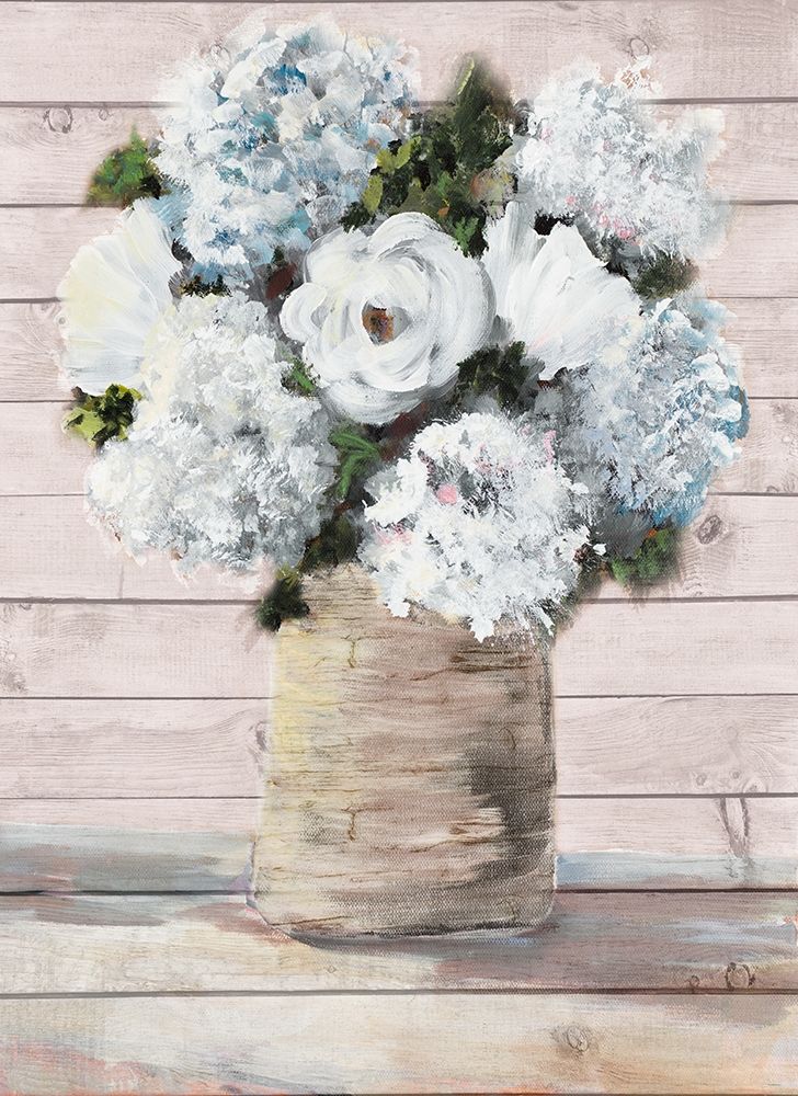 White and Blue Rustic Blooms art print by Julie DeRice for $57.95 CAD