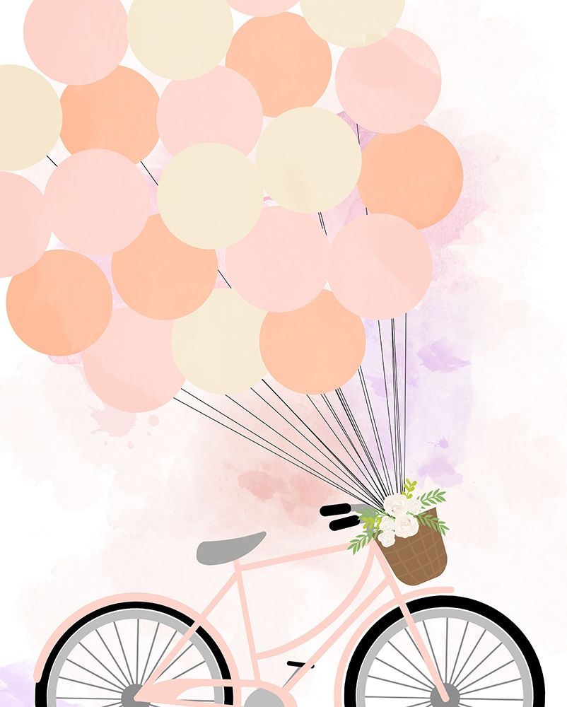 Bike Ride With Balloons art print by Anna Quach for $57.95 CAD