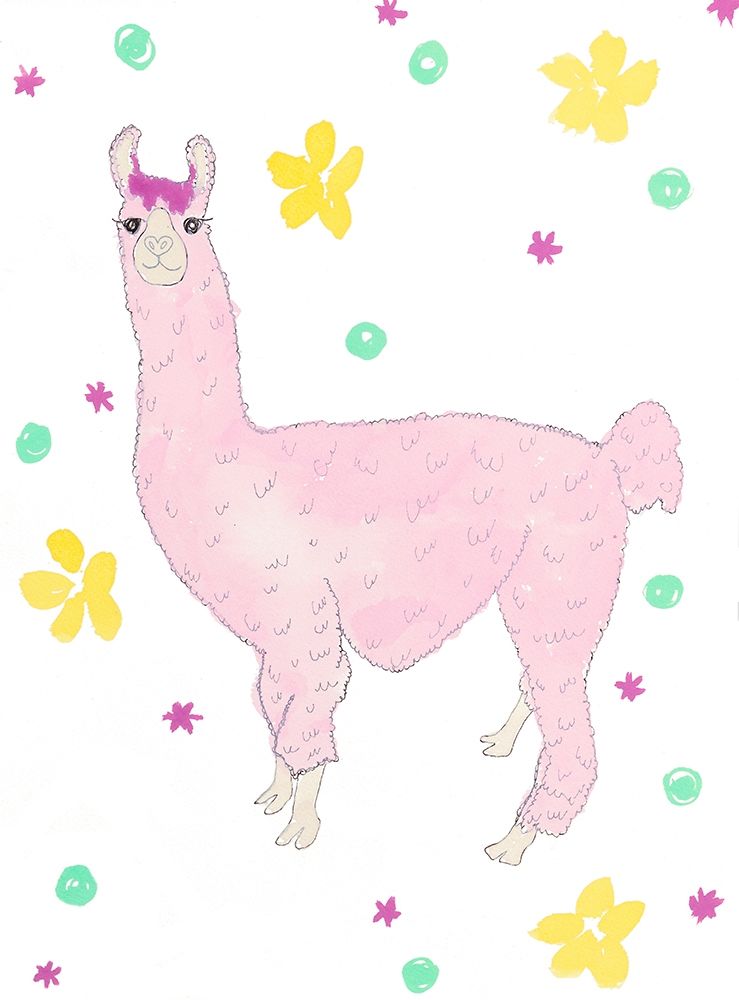 Pink Llama art print by Melanie Torres for $57.95 CAD