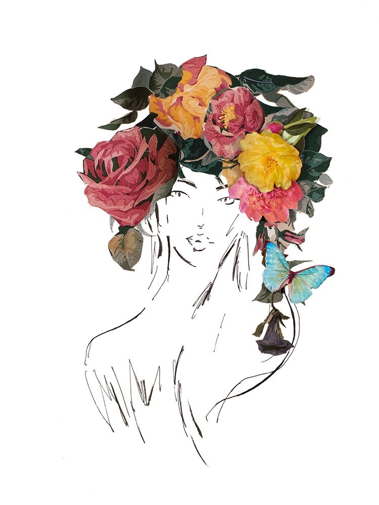 Head with Flowers I art print by Patricia Pinto for $57.95 CAD