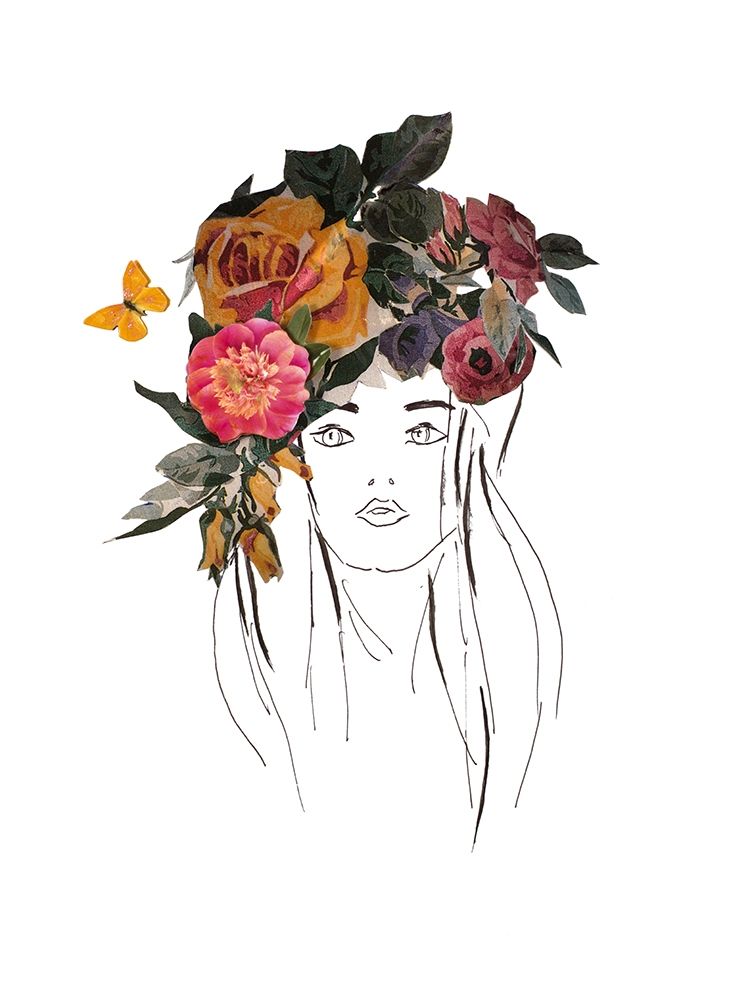 Head with Flowers II art print by Patricia Pinto for $57.95 CAD