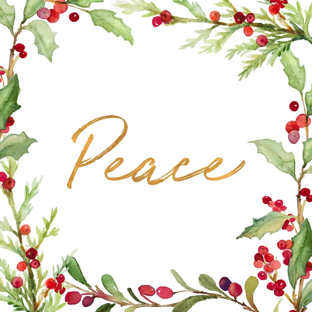 Holly Branches Peace art print by Lanie Loreth for $57.95 CAD