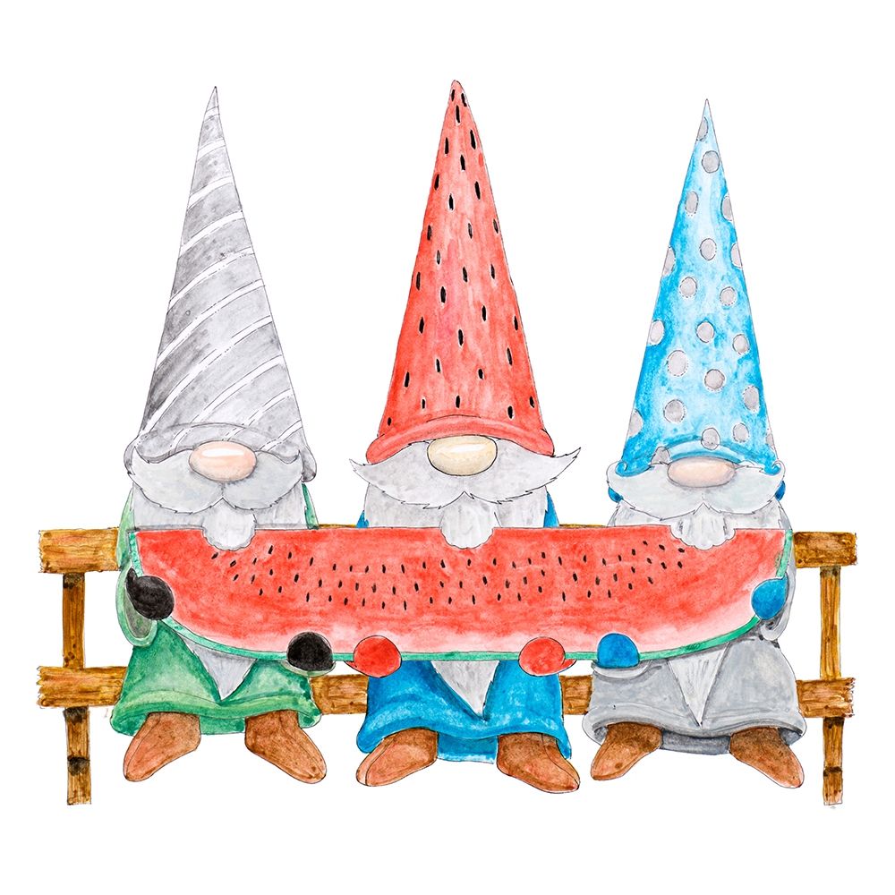 Watermelon Gnomes art print by Hugo Edwins for $57.95 CAD