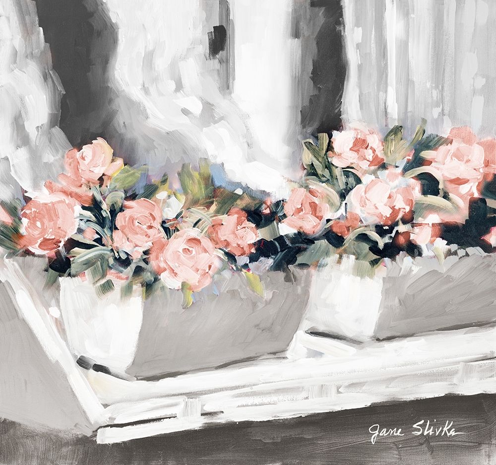 Pink Floral Window art print by Jane Slivka for $57.95 CAD