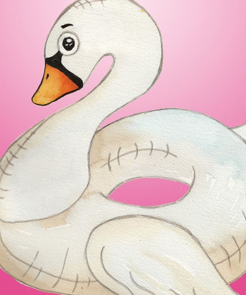 Swan Float on Pink art print by Elizabeth Medley for $57.95 CAD