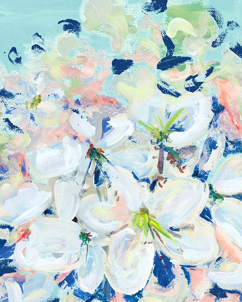 White Orchids on Blue art print by Andy Beauchamp for $57.95 CAD