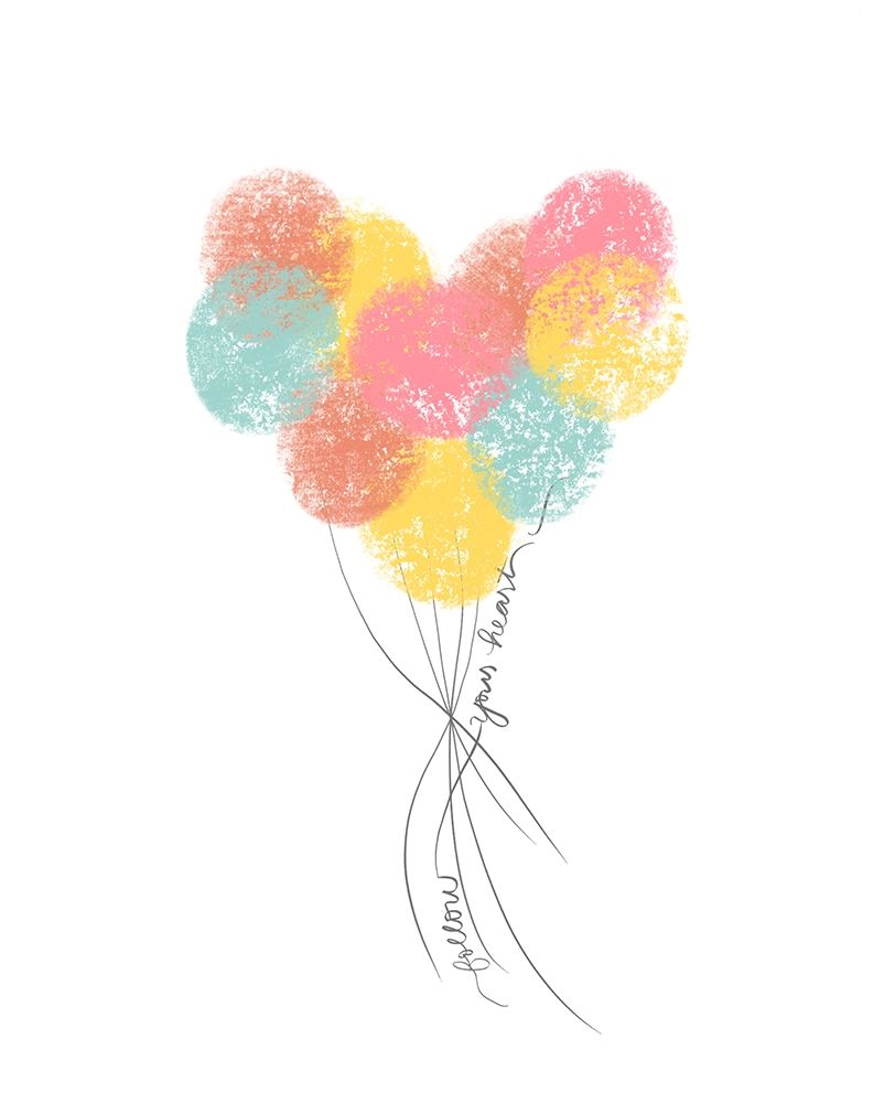 Follow Your Heart Balloons art print by Anna Quach for $57.95 CAD