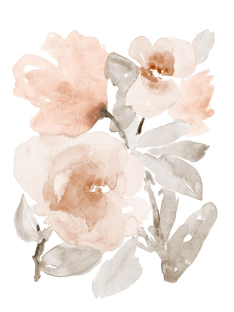 Peach Tranquil Florals I art print by Lanie Loreth for $57.95 CAD