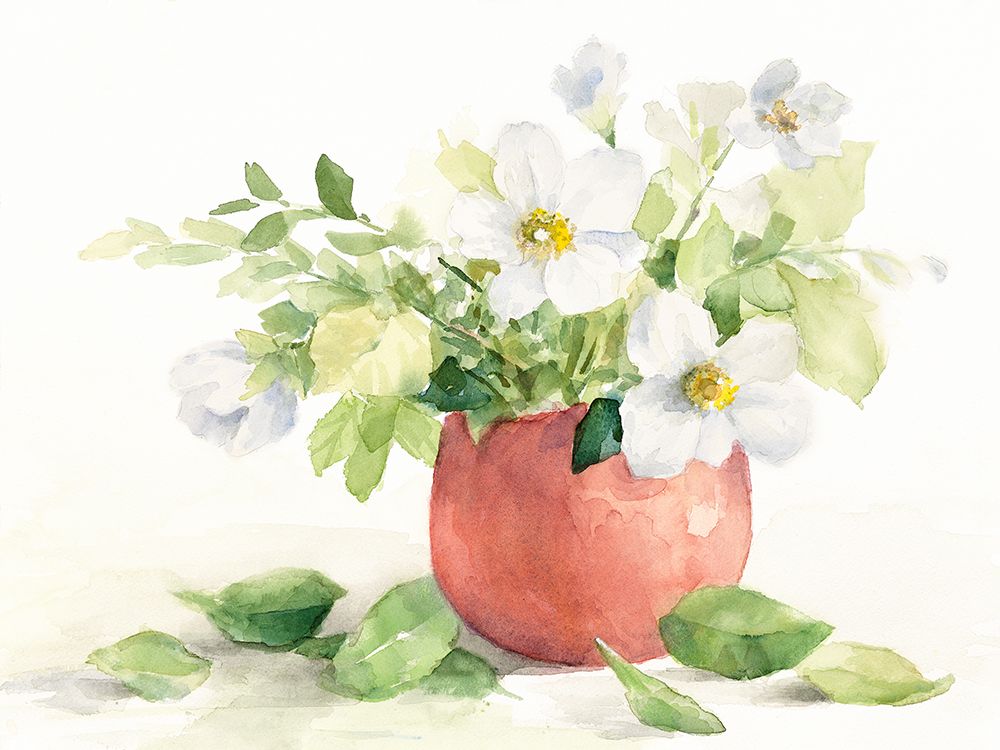 White Anemones in Copper Vase art print by Lanie Loreth for $57.95 CAD