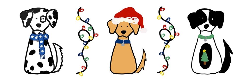 Christmas Dogs I art print by Melanie Torres for $57.95 CAD