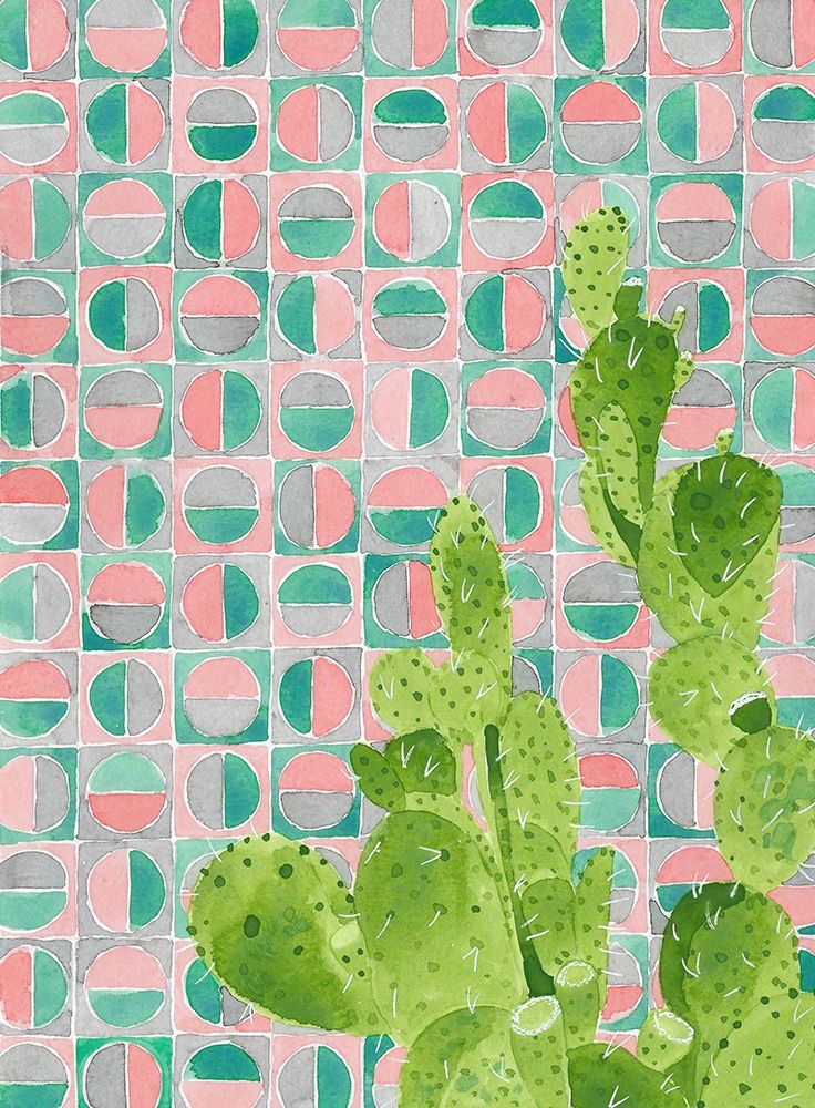 Pink Tile Agave art print by Jen Bucheli for $57.95 CAD