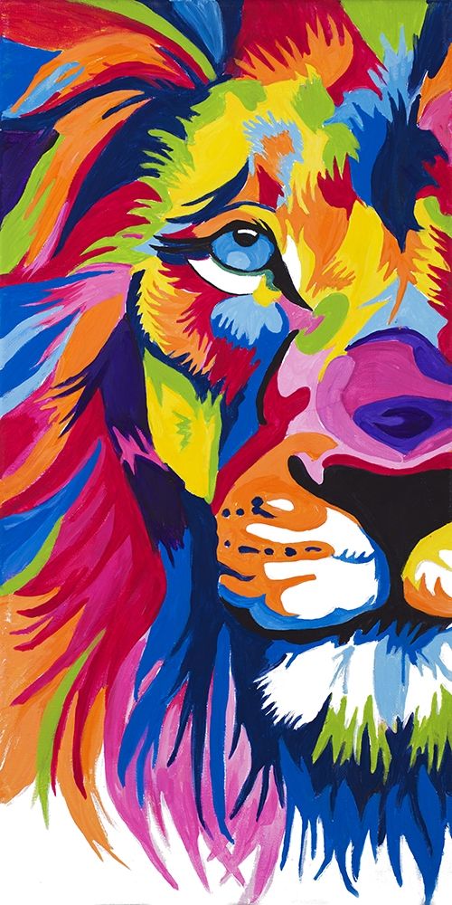 Colorful Lion Portrait art print by Chelsea Goodrich for $57.95 CAD