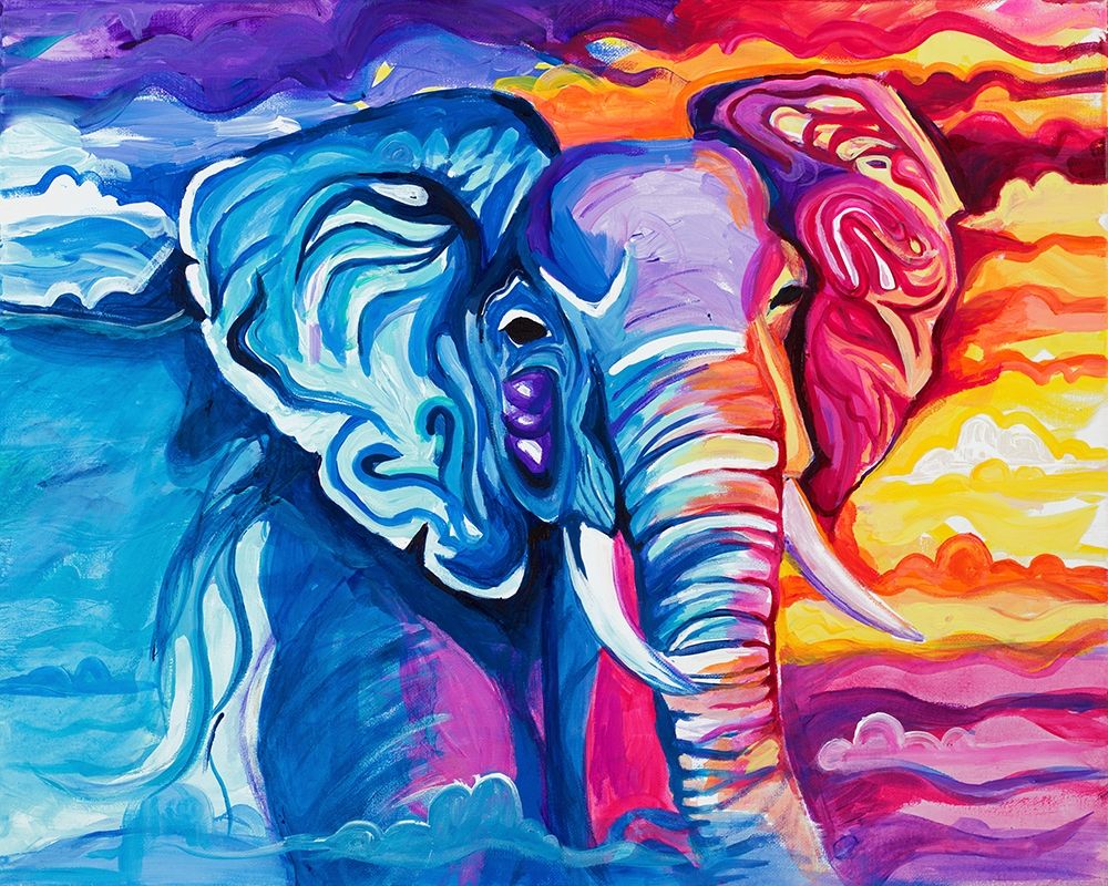Elephant in Vibrant Colors art print by Chelsea Goodrich for $57.95 CAD