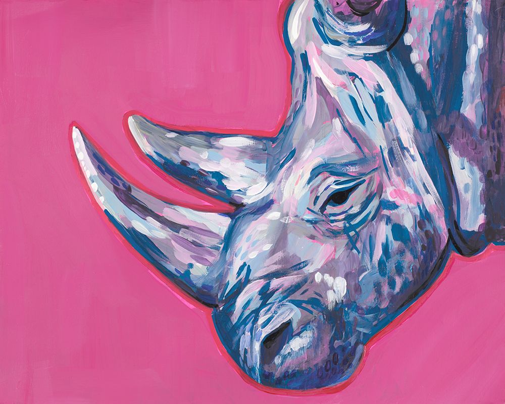 Rhino On Vibrant Pink art print by Chelsea Goodrich for $57.95 CAD