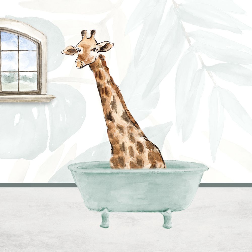 Giraffe In The Tub art print by Lanie Loreth for $57.95 CAD
