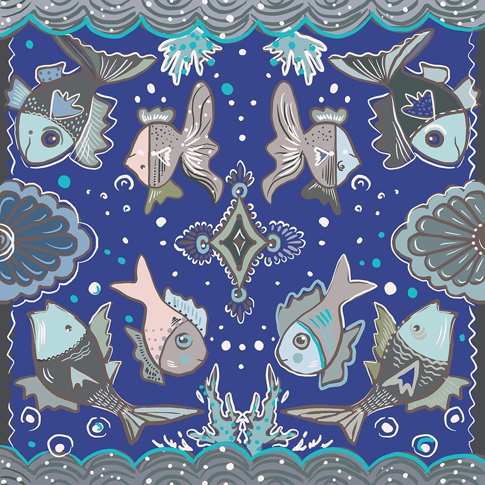 Fishes in Blue Sea art print by Ani Del Sol for $57.95 CAD