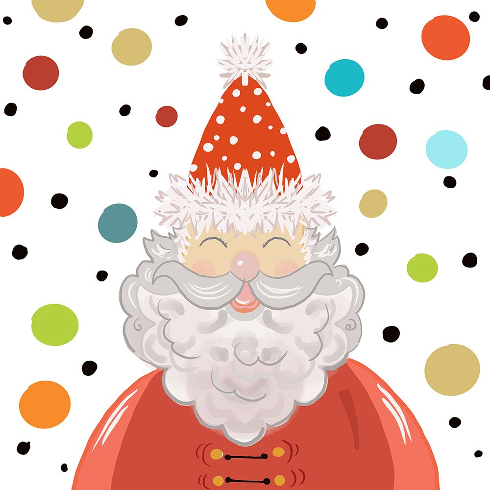 Excited Santa with Dots art print by Ani Del Sol for $57.95 CAD