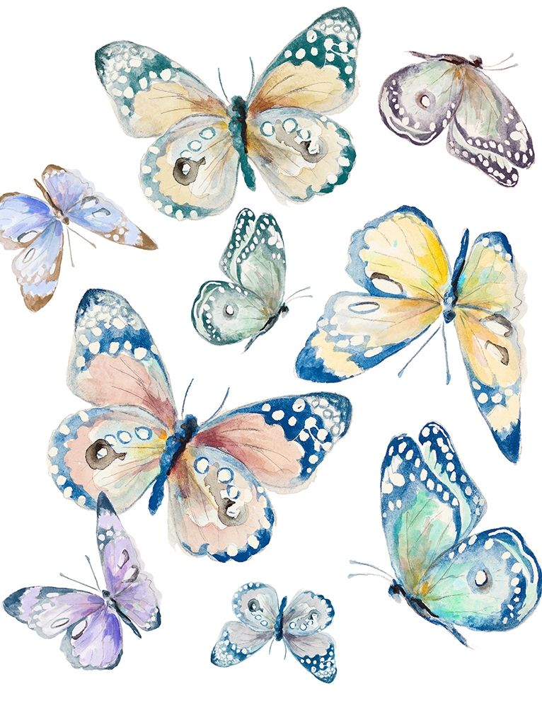 Colorful Isolated Butterflies art print by Patricia Pinto for $57.95 CAD