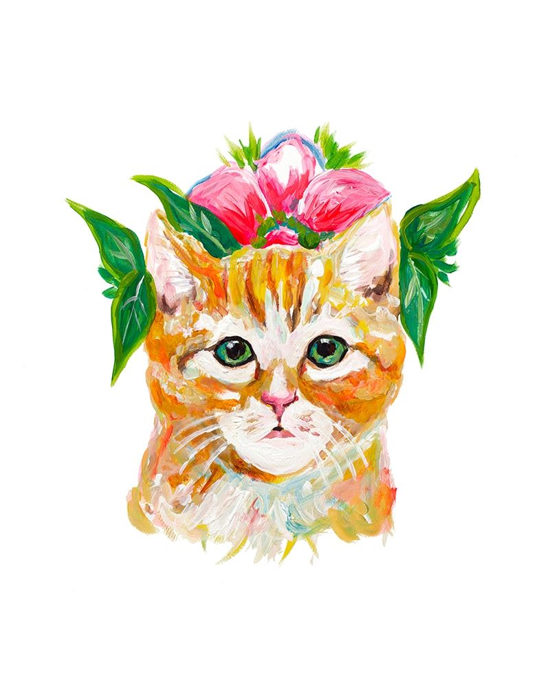 Cat with Flower Crown art print by Andy Beauchamp for $57.95 CAD