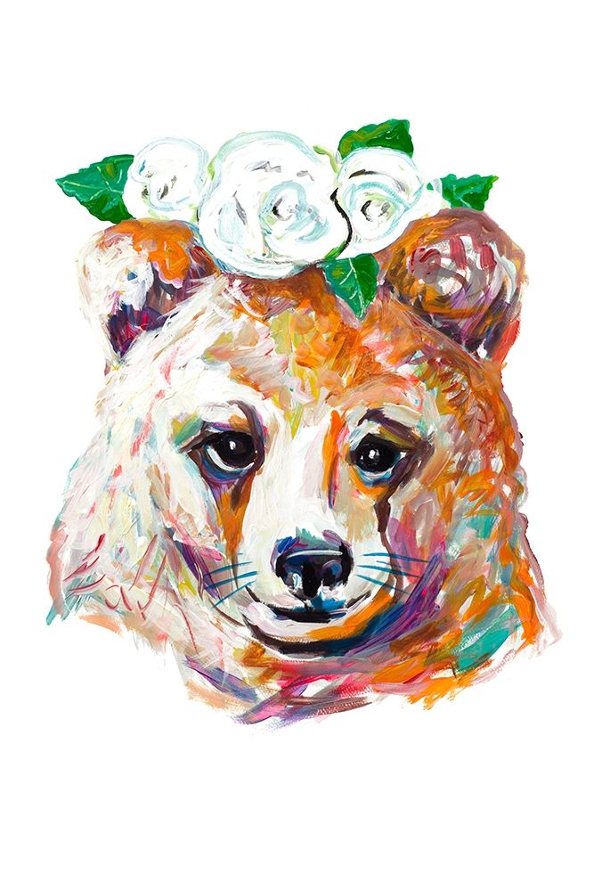 Bear with Flower Crown art print by Andy Beauchamp for $57.95 CAD