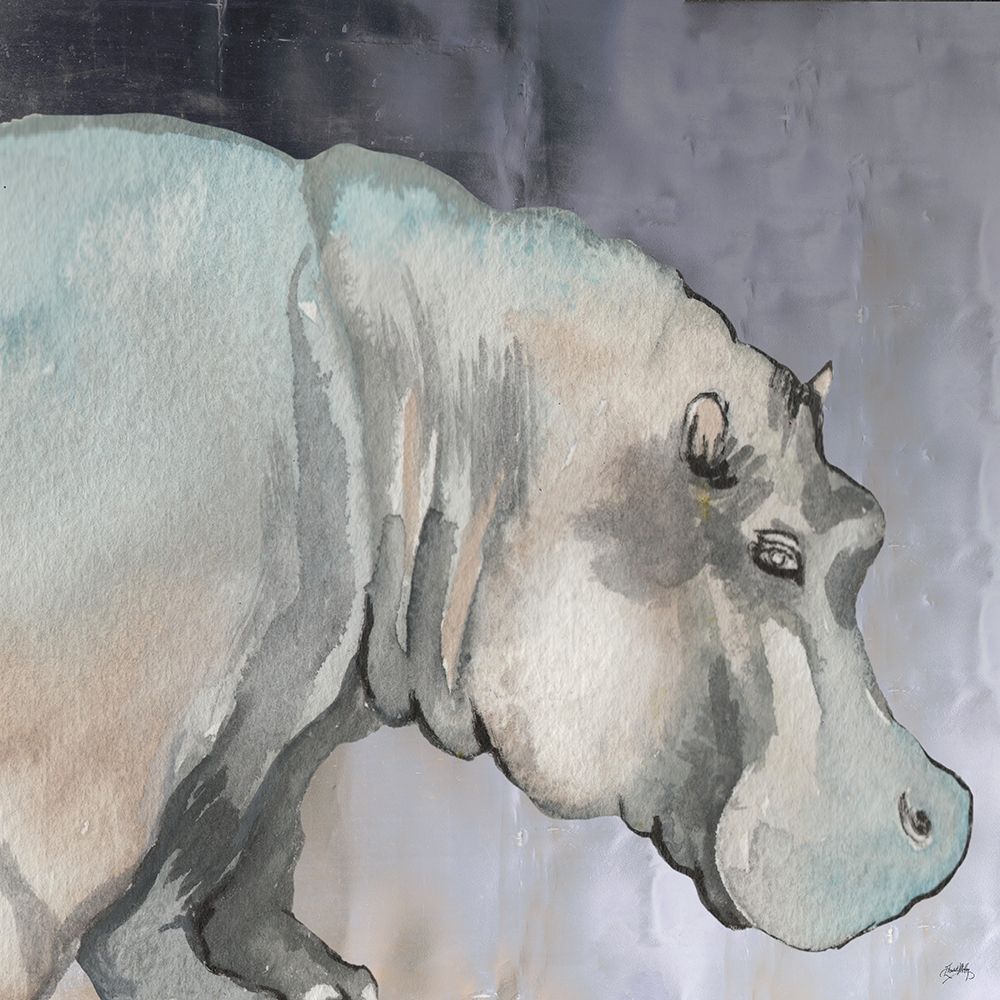 Thoughtful Hippo art print by Elizabeth Medley for $57.95 CAD