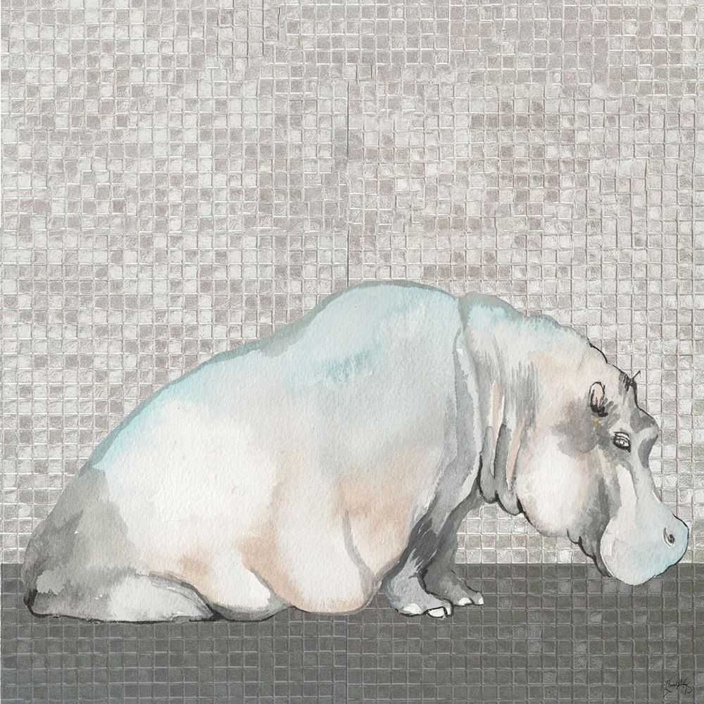 Introspective Hippo art print by Elizabeth Medley for $57.95 CAD