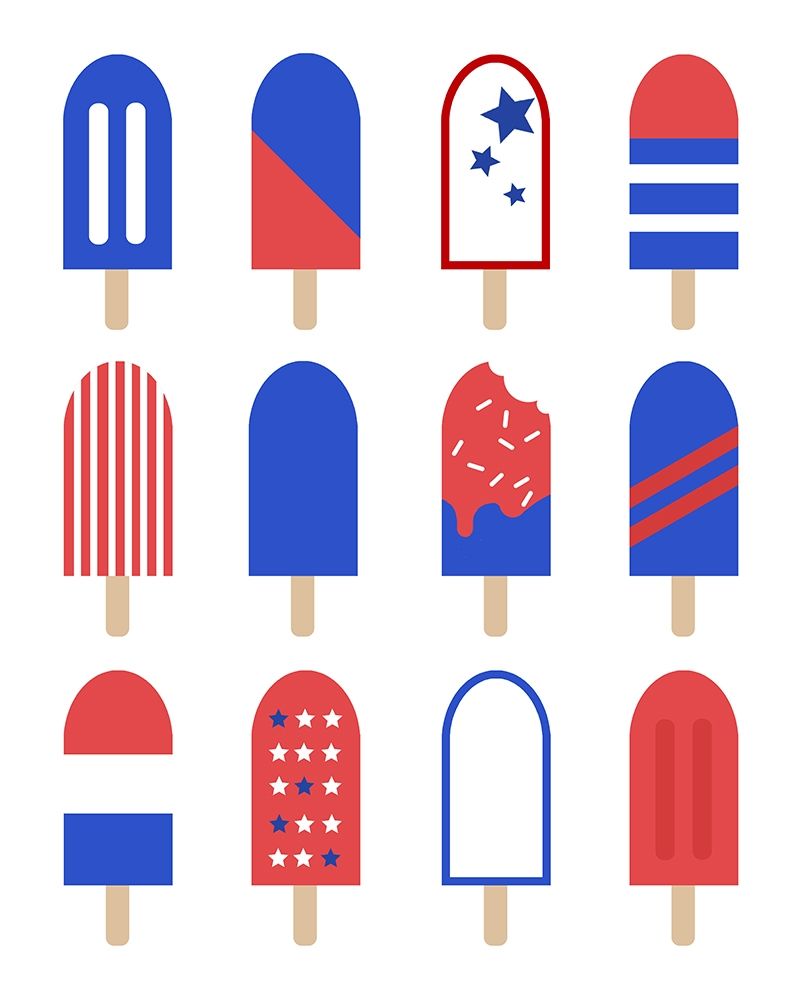 Patriotic Popsicles art print by Anna Quach for $57.95 CAD