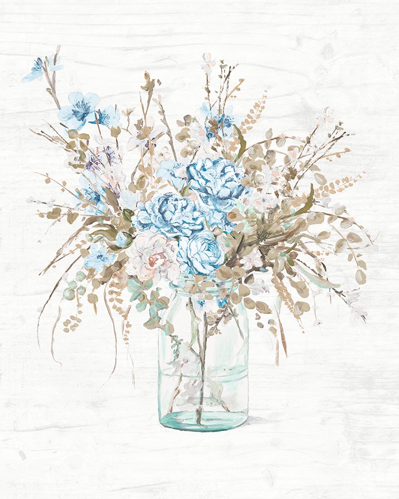 Blue Flowers In Glass Vase art print by Patricia Pinto for $57.95 CAD