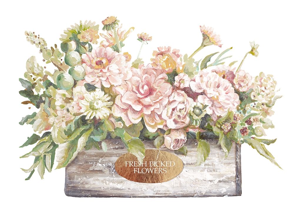 Flowers in Wooden Planter art print by Patricia Pinto for $57.95 CAD