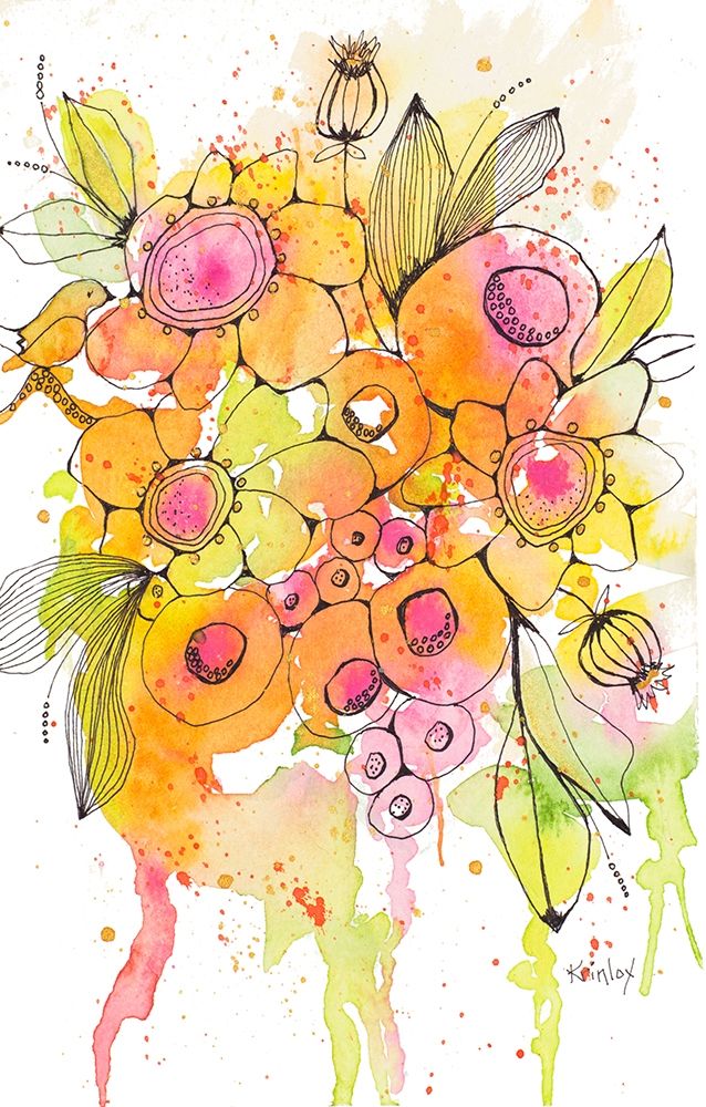 Bursting Wildflowers I art print by Krinlox for $57.95 CAD