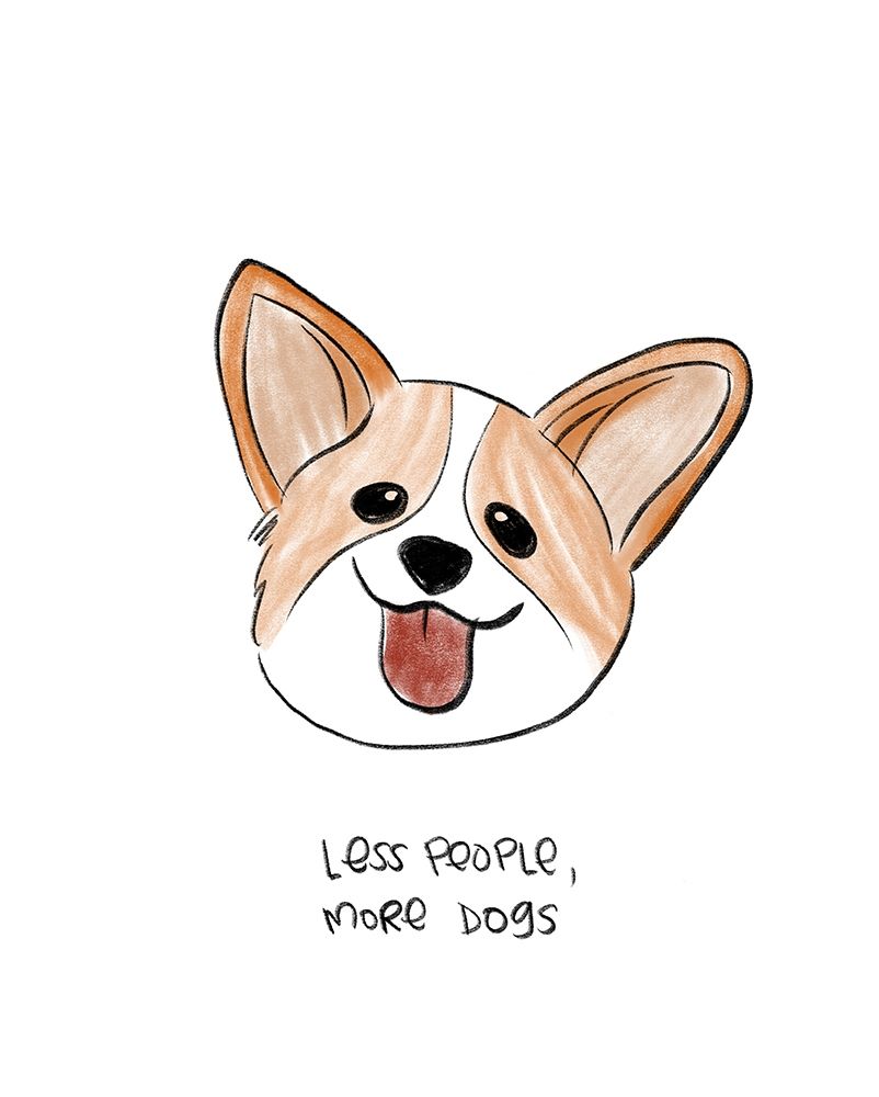Less People More Dogs art print by Anna Quach for $57.95 CAD