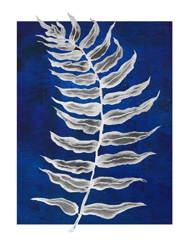 Blue Fern in White Border I art print by Elizabeth Medley for $57.95 CAD