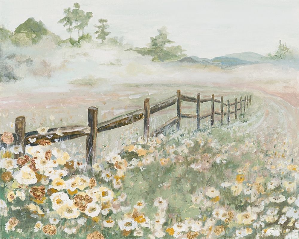 Fence with Flowers art print by Patricia Pinto for $57.95 CAD