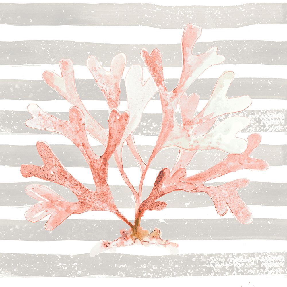 Orange Coral On Stripes art print by Patricia Pinto for $57.95 CAD