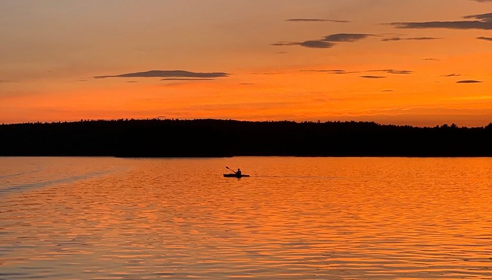Sunset Canoeing art print by Julie DeRice for $57.95 CAD