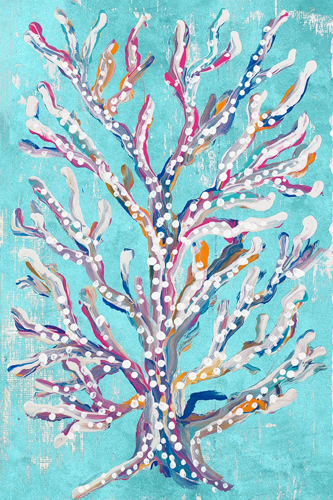 Dotted Coral on Teal art print by Gina Ritter for $57.95 CAD