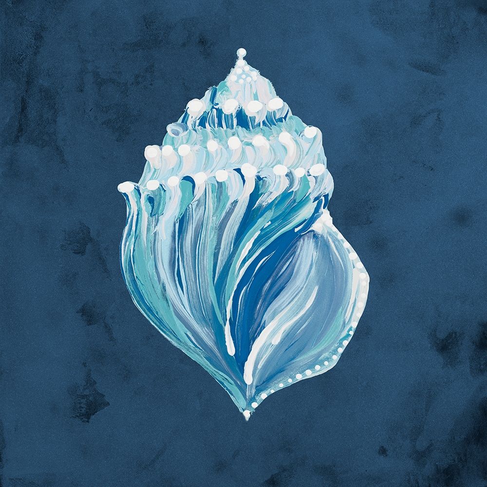 Azul Dotted Seashell on Navy II art print by Gina Ritter for $57.95 CAD