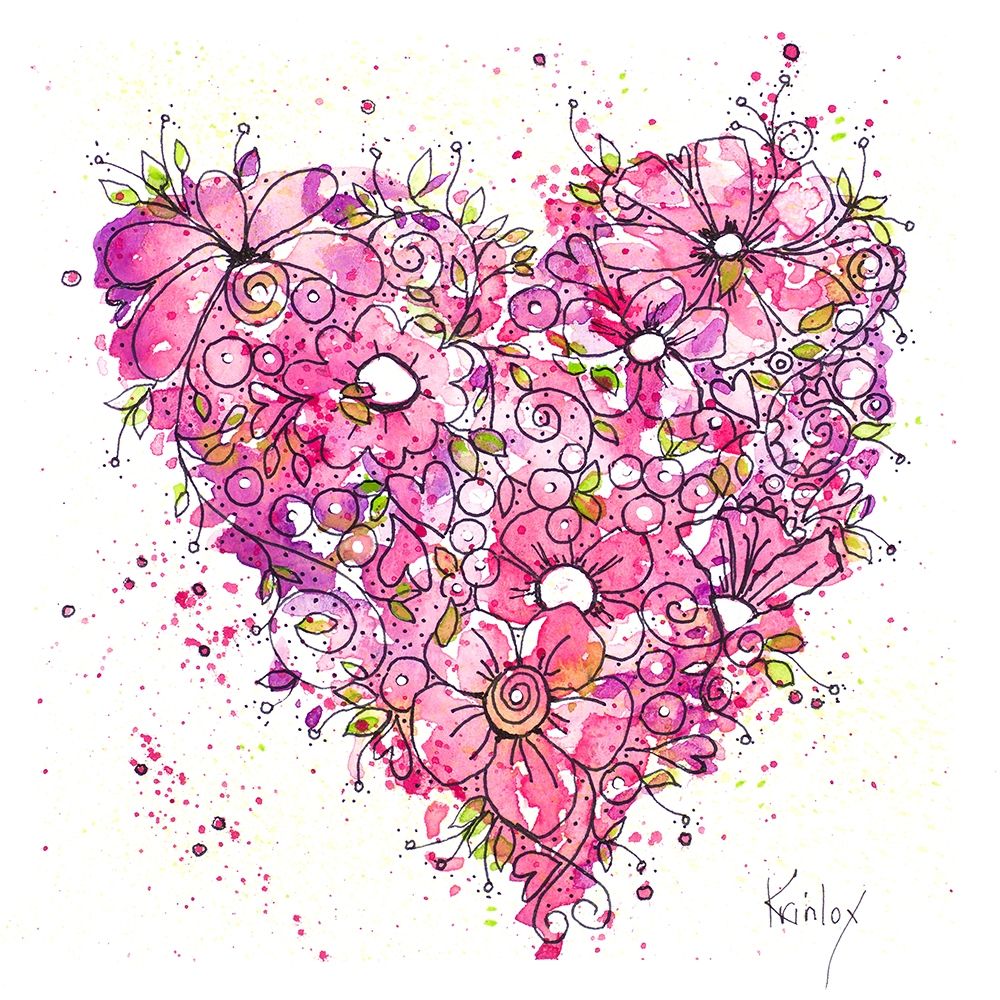 Heart of Flowers I art print by Krinlox for $57.95 CAD