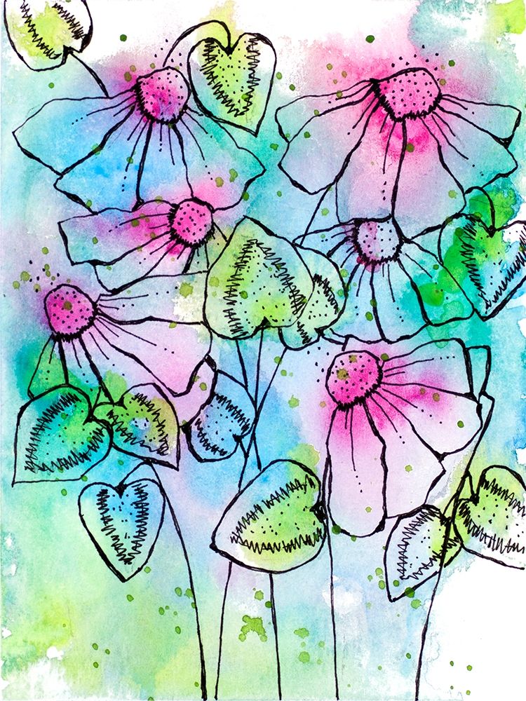 Vibrant Bursts and Blossoms art print by Krinlox for $57.95 CAD