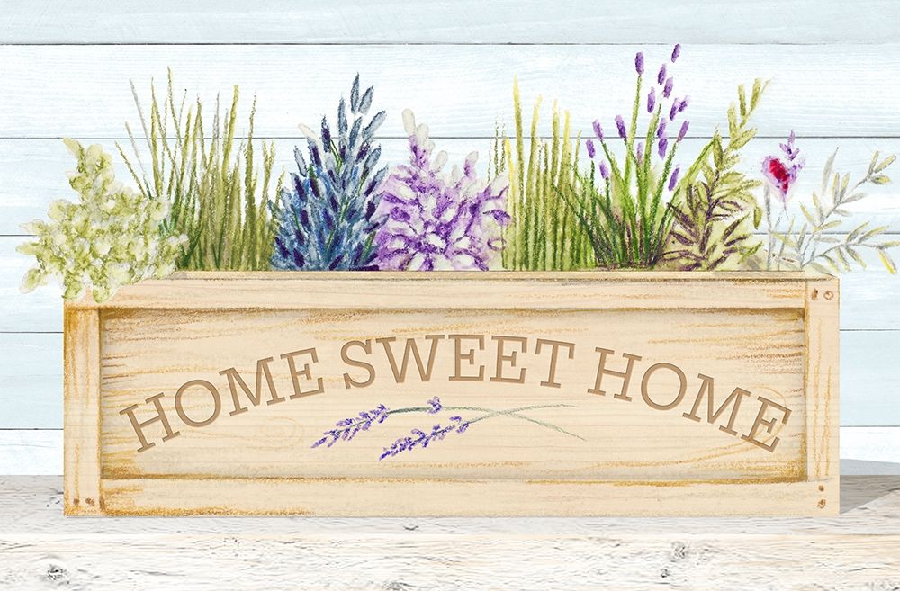 Lavender and Wood Planter Home art print by Janice Gaynor for $57.95 CAD