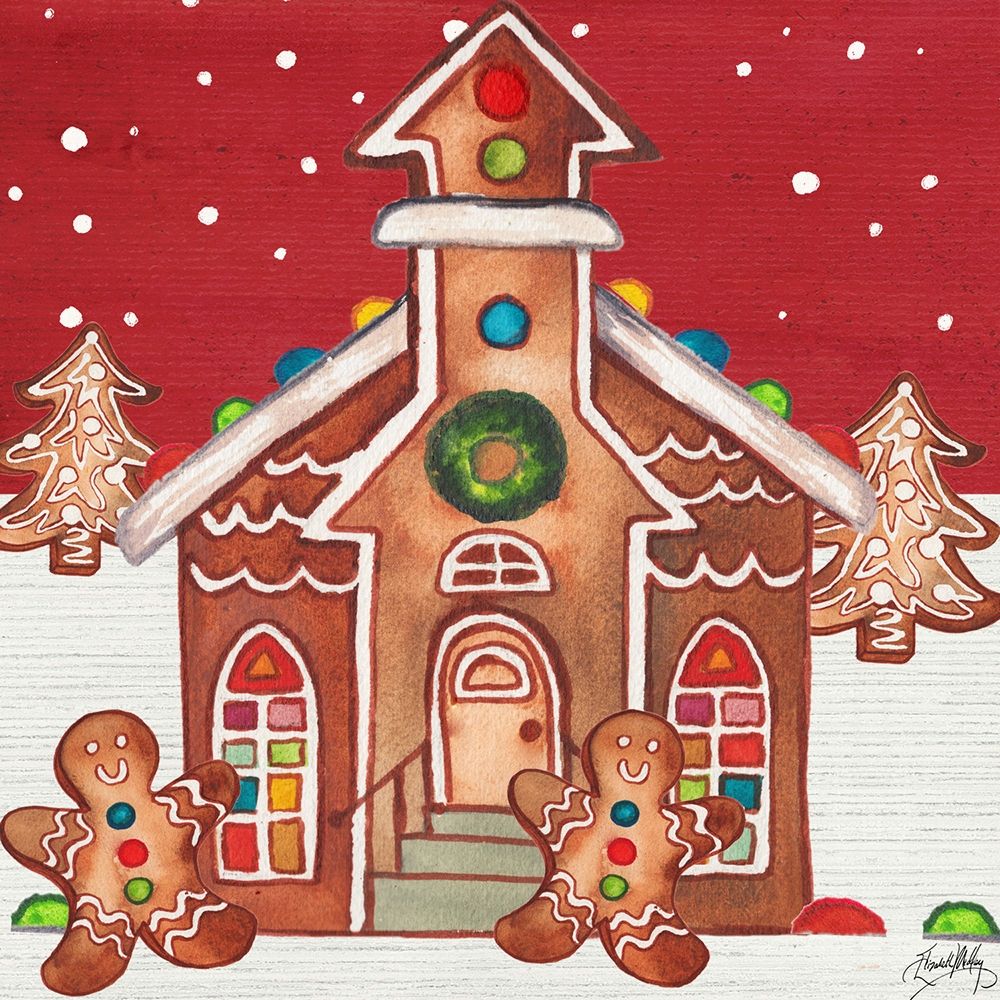 Joyful Gingerbread Village II art print by Elizabeth Medley for $57.95 CAD