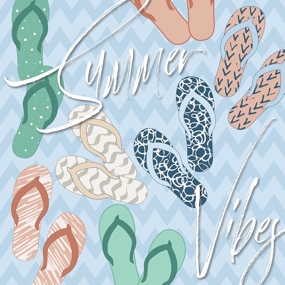 Summer Vibes and Flip Flops art print by Elizabeth Medley for $57.95 CAD