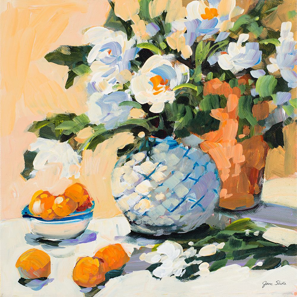 Flowers And Oranges art print by Jane Slivka for $57.95 CAD